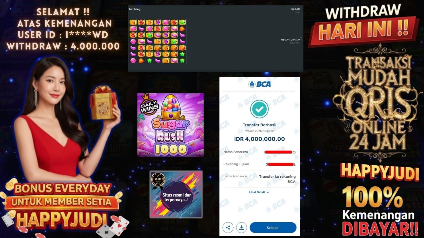 HAPPYJUDI JACKPOT SLOT SUGAR RUSH 1000